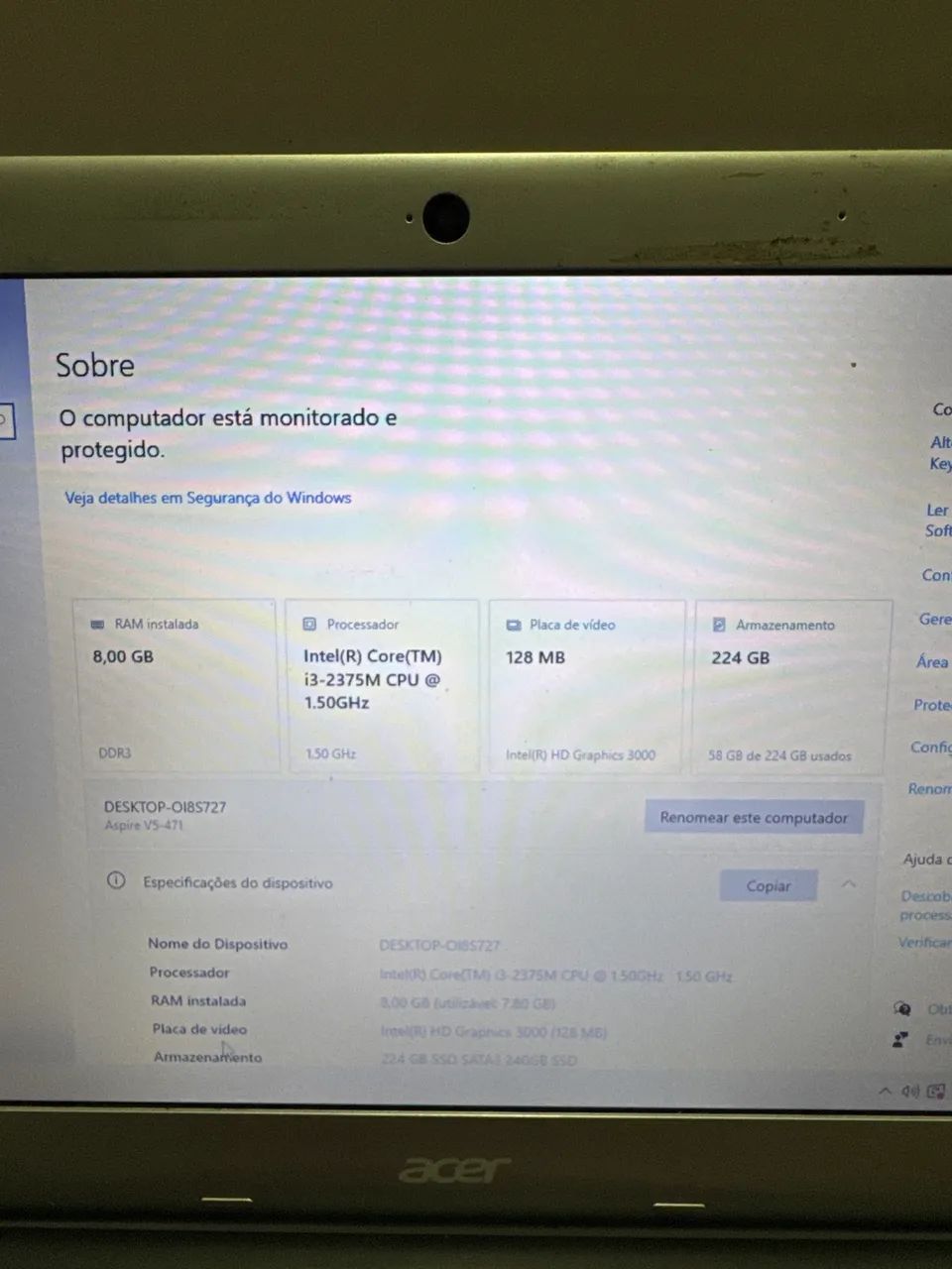 Notebook Acer i3 8gb - Foto 2