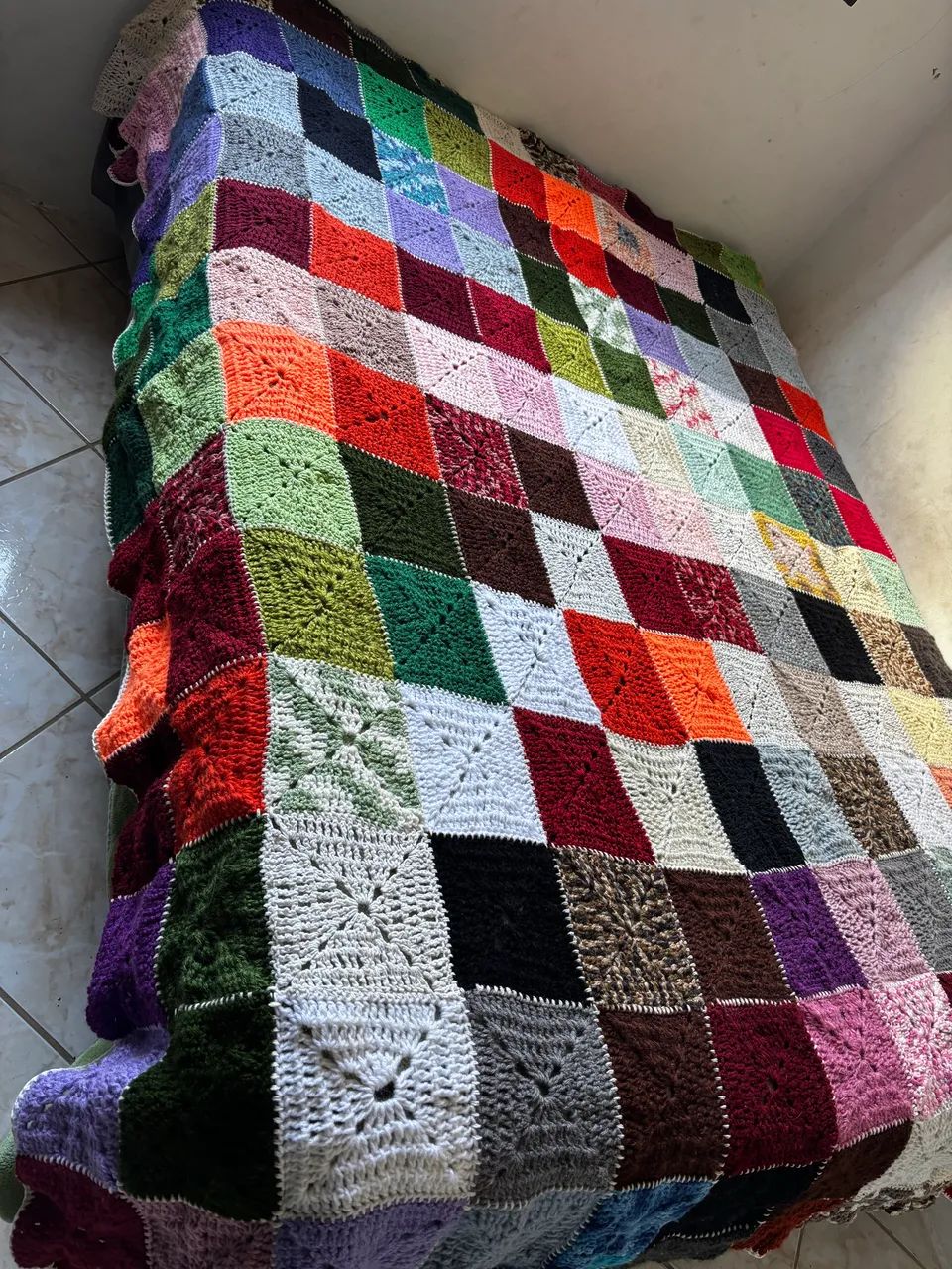 Colcha de crochê 