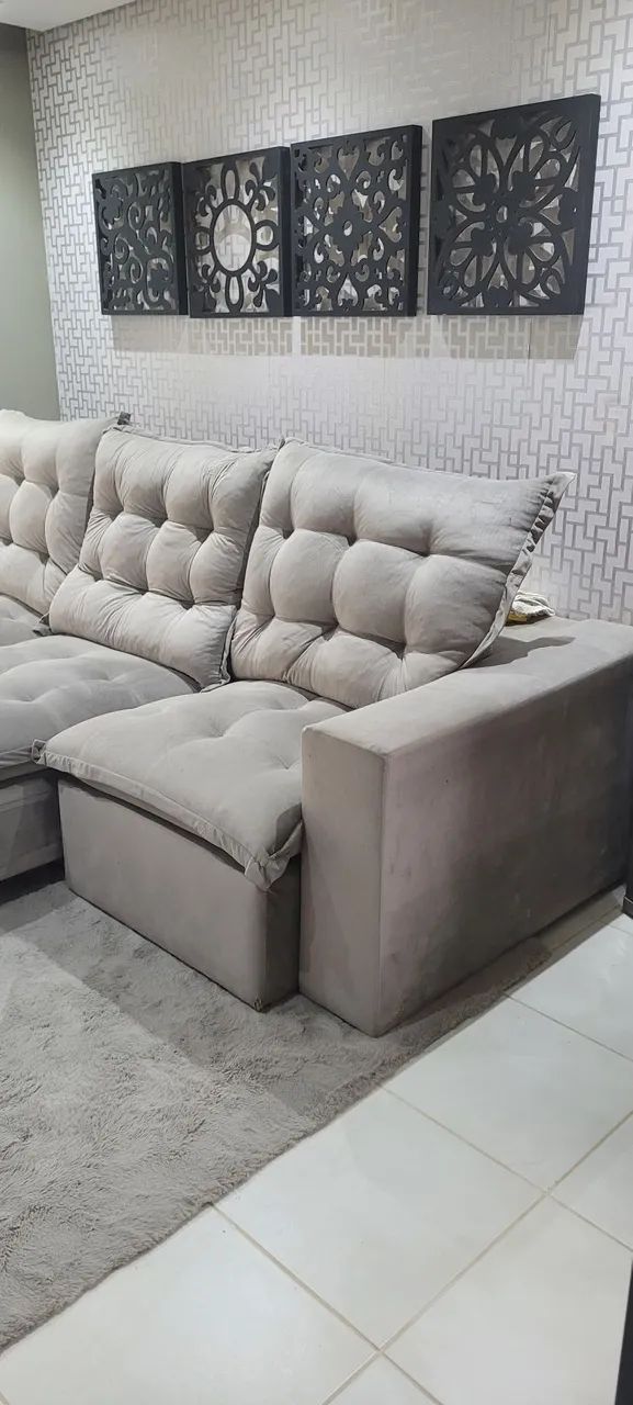 Sofa retrátil 3 lugares grande - Foto 3