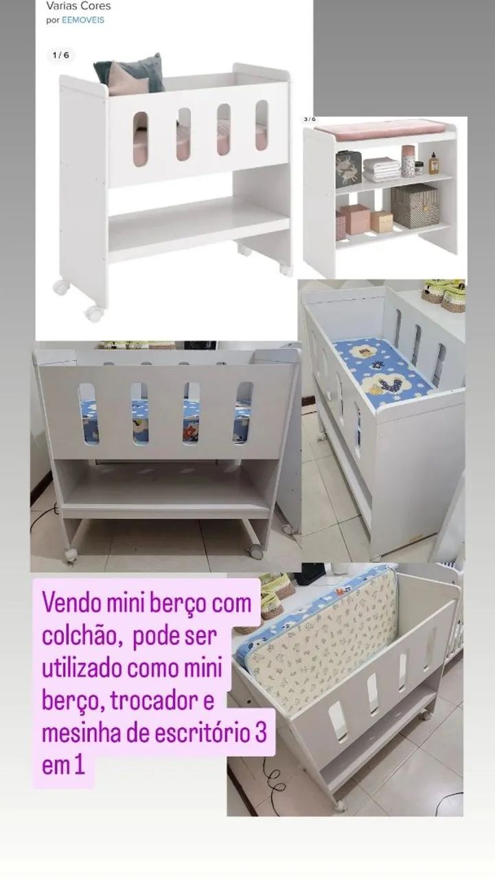 Mini berço com colchão 