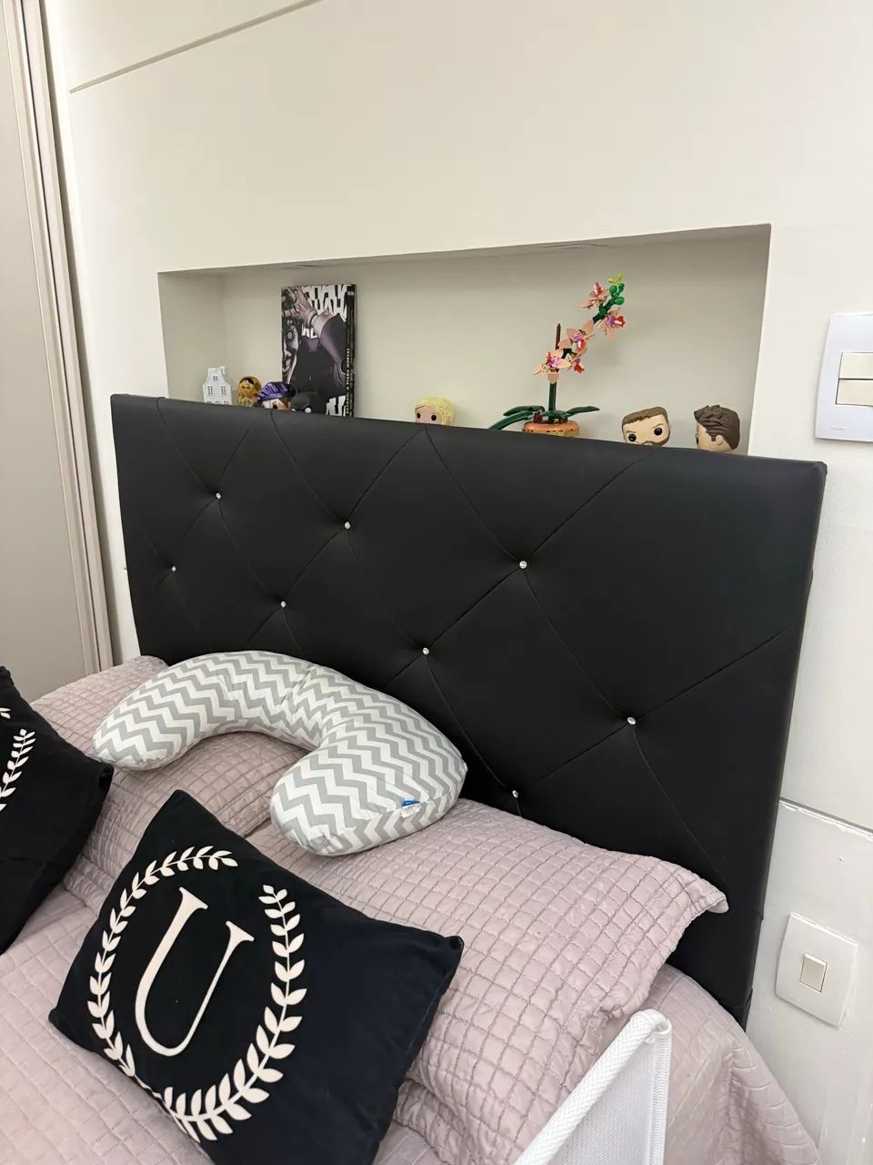 Cabeceira de casal preta em matelace  - Foto 2