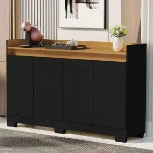 Buffet Real com 4 portas Preto/Mel