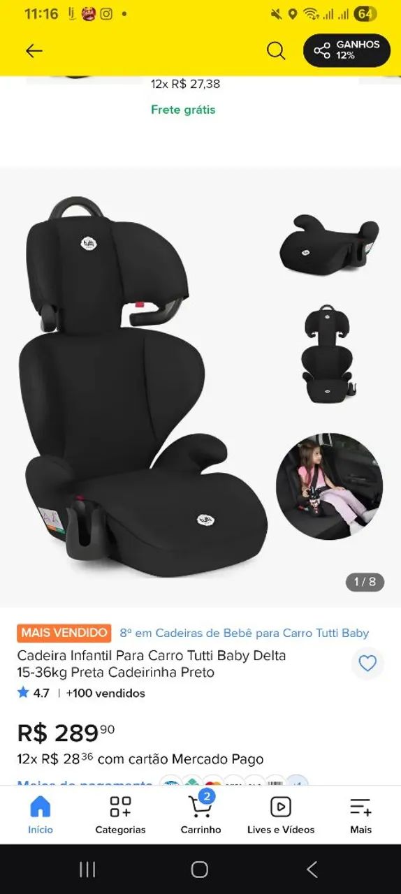 Cadeira de bebe ( carro) - Foto 3