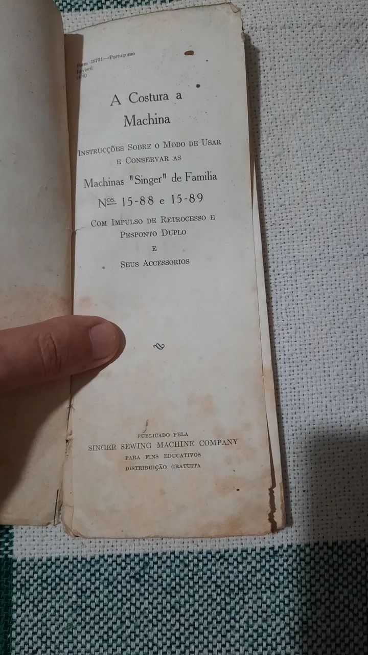 Manual de Instruções Máquina de Costura Singer 15c 1936 (Usado) - Foto 5