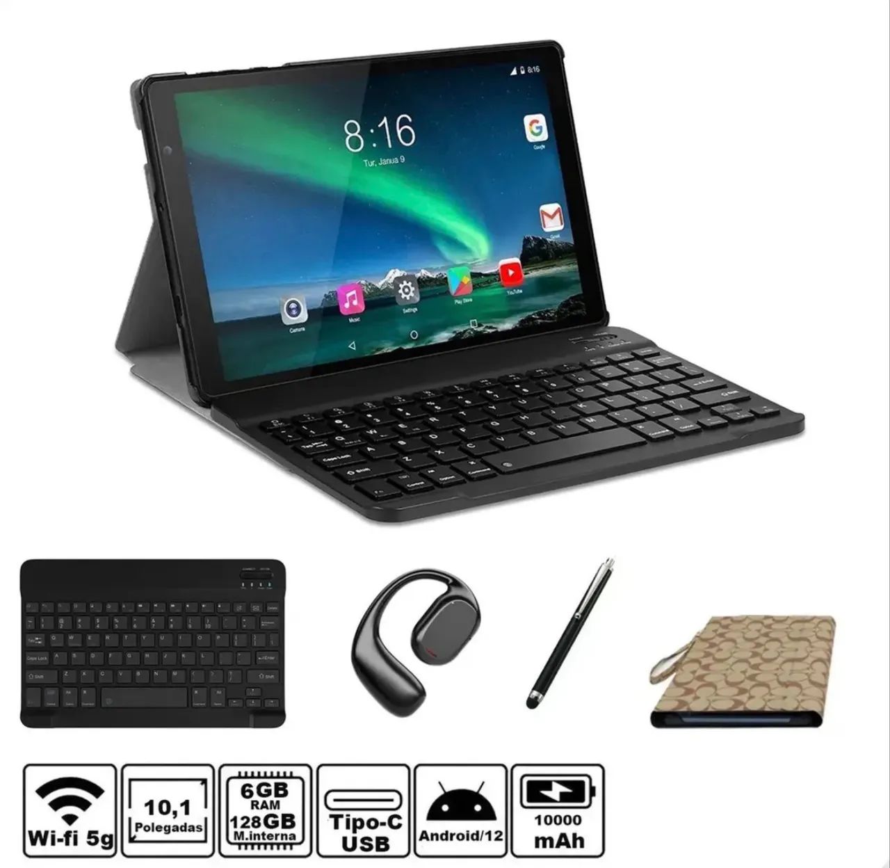 Tablet 10,1 Atouch se pro 6gb Ram 128g Mem Android 