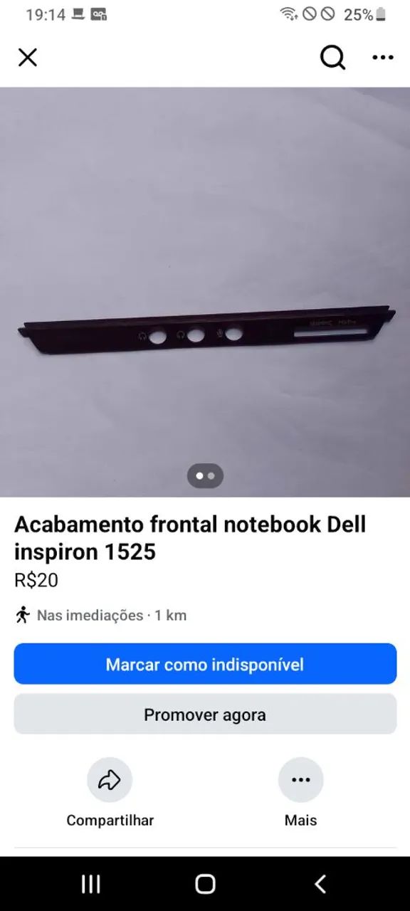 Acabamento frontal notebook Dell Inspiron 1525
