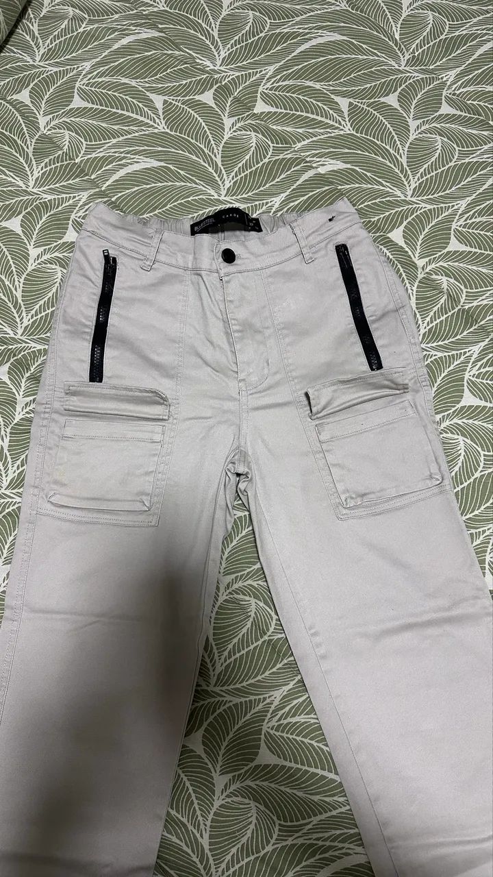 Calça Carga Jeans Bege 
