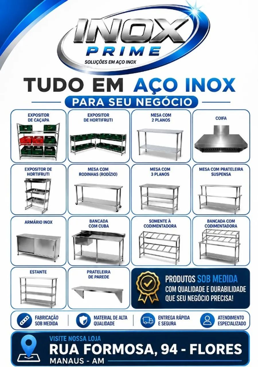 ? MESAS EM INOX ? À PRONTA ENTREGA E SOB MEDIDA 