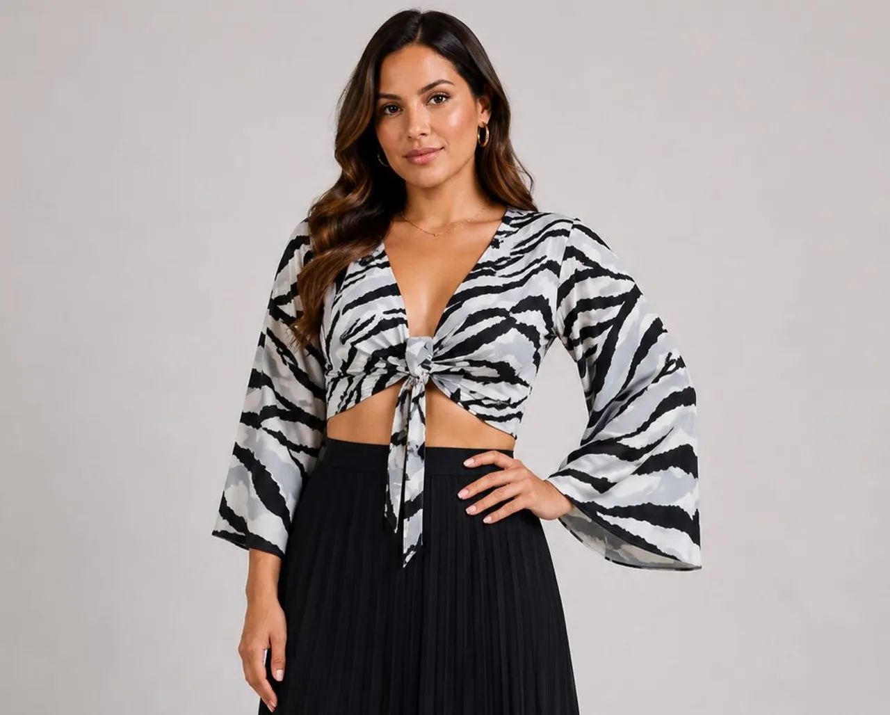 Croped com estampa de zebra