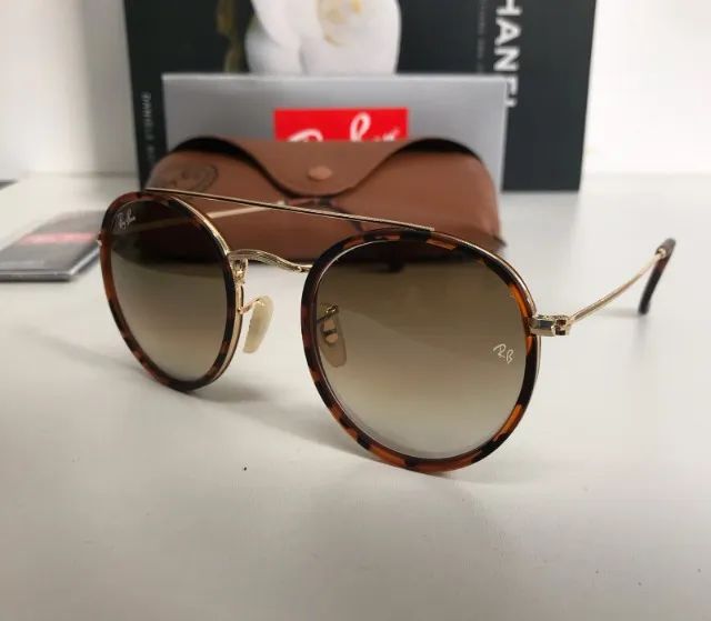 óculos de sol ray ban ponte dupla onça matte - Foto 2