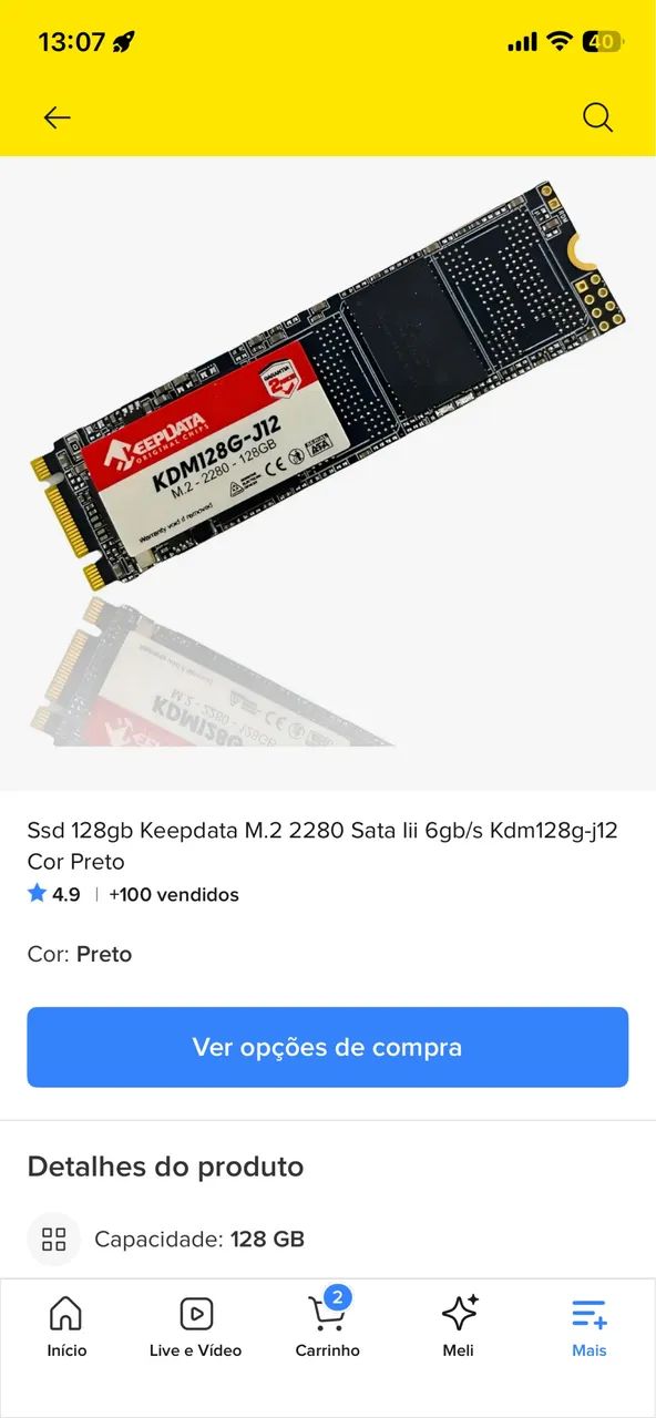 SSD 128gb M.2(NOVO NA CAIXA) - Foto 3