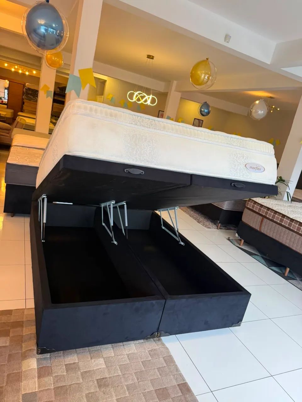 Cama baú Queen MAXFLEX COM COLCHÃO - Entrego!