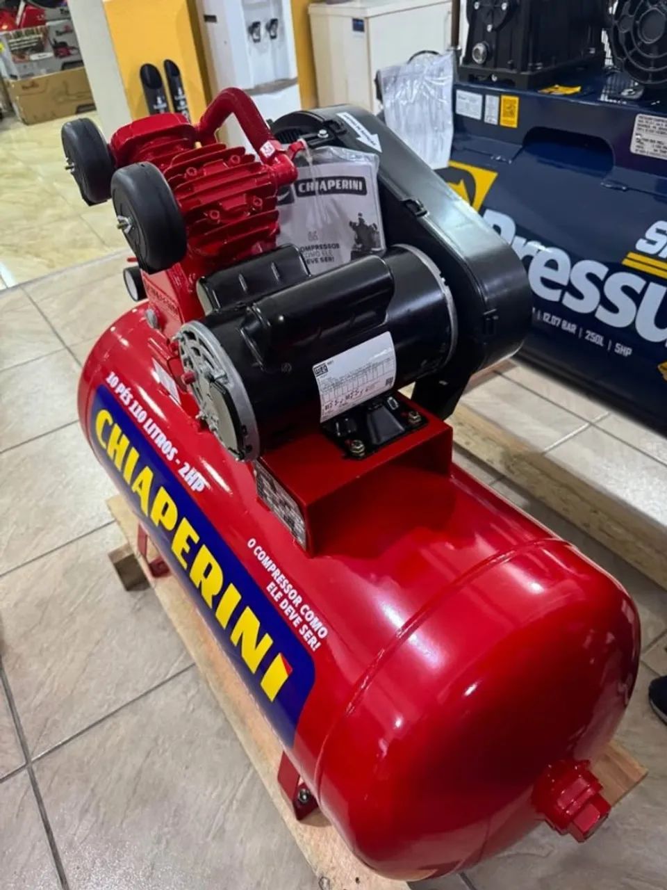  Compressor 110 Litros Chiaperini 140 Libras Motor 2cv Mono - Novo/Loja - Foto 5