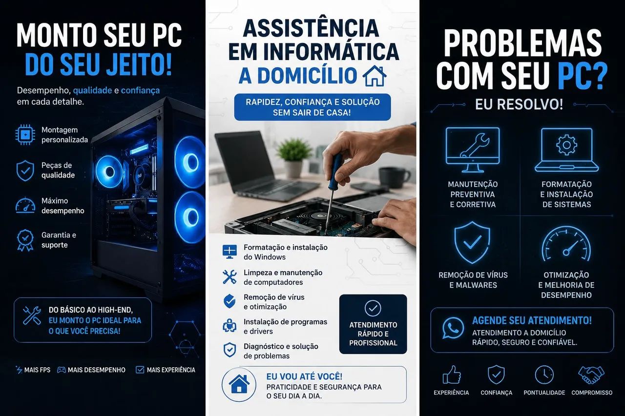 MONTAGEM, PREVENTIVA, REMOÇÃO DE VÍRUS FORMATAÇÃO do seu computador. - Foto 4