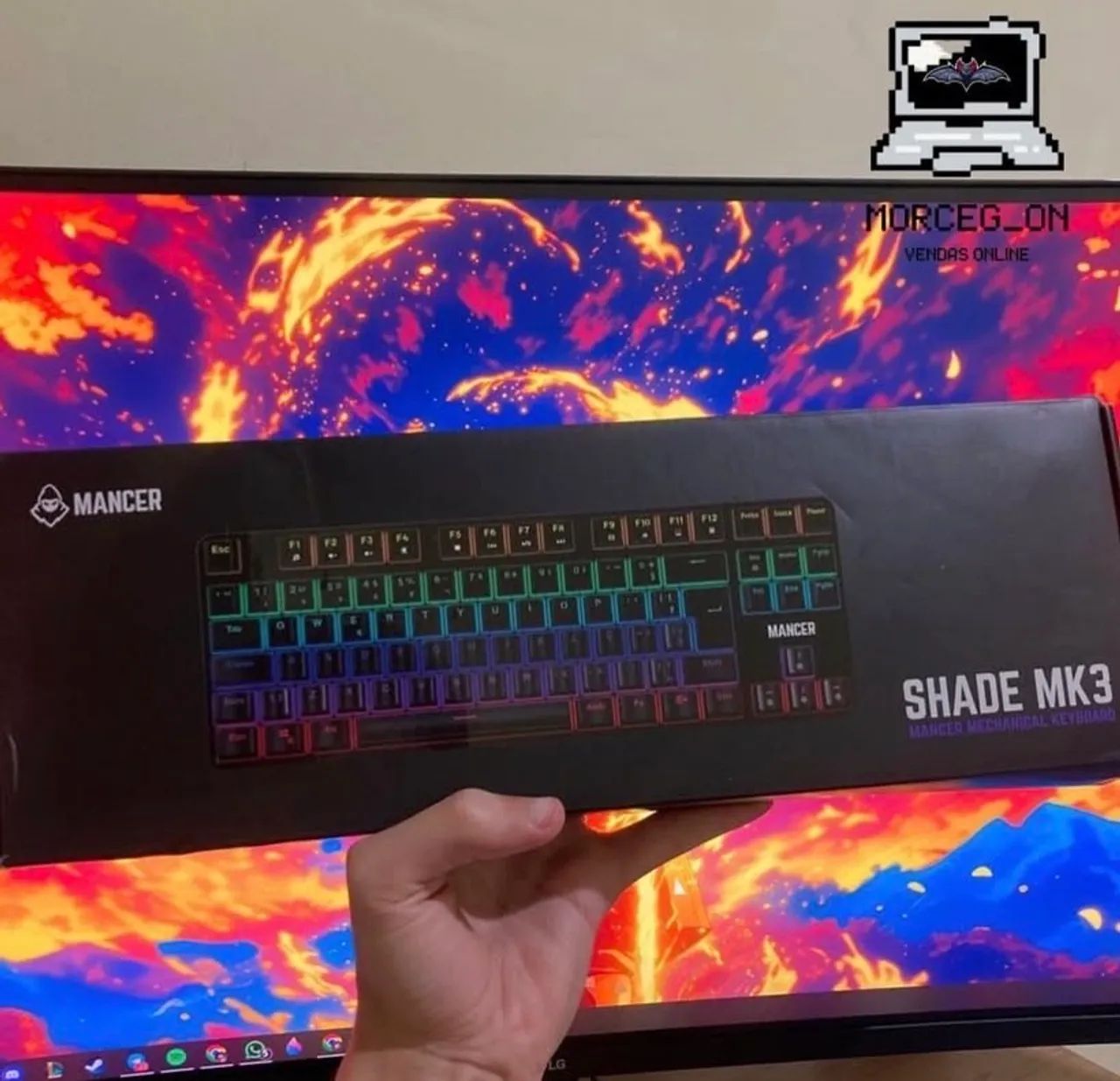 Teclado Mecânico Mancer Shade MK3, Rainbow, Switch Vermelho - Foto 2