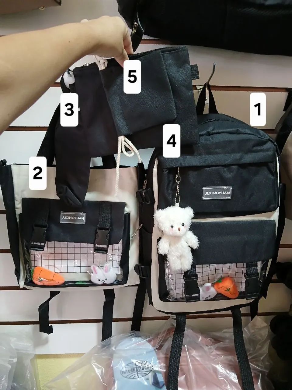 Kit mochila coreano 5 peças  - Foto 2