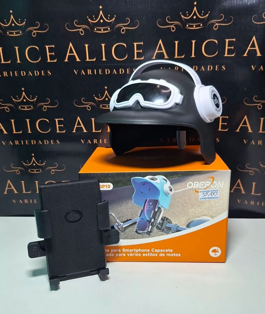 Suporte de celular para moto com chapéuzinho 