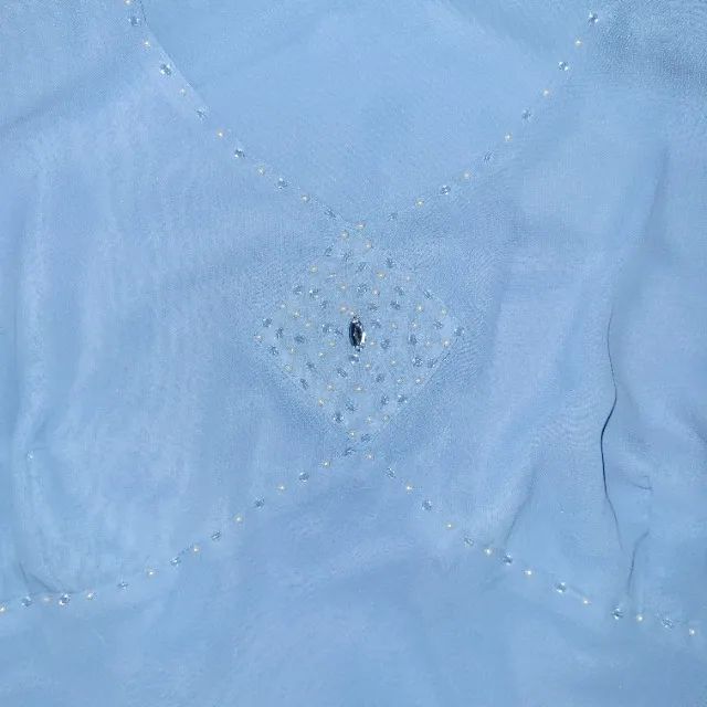 Blusa azul plus size - Usada - Foto 4