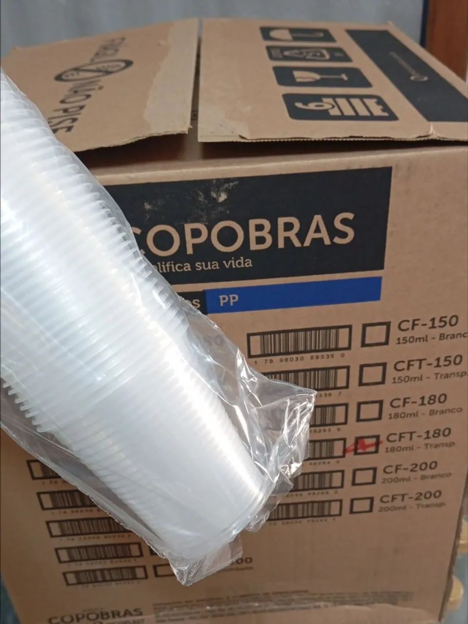 Caixa 2500 copo descartável copobras 180ml transparente - Foto 3