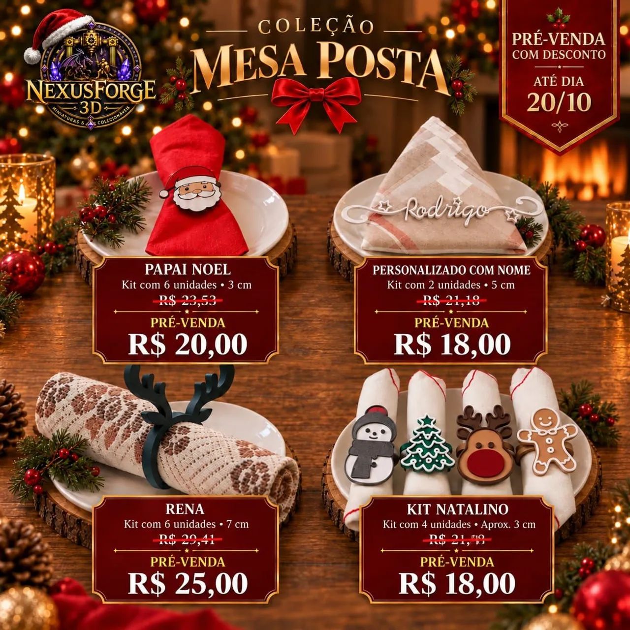 Mesa posta de natal