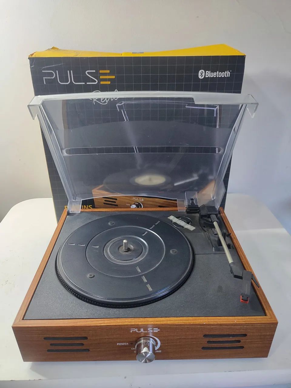 Toca discos Vitrola Retrô Pulse Bluetooth com caixa e nota fiscal agulha zero km  - Foto 2