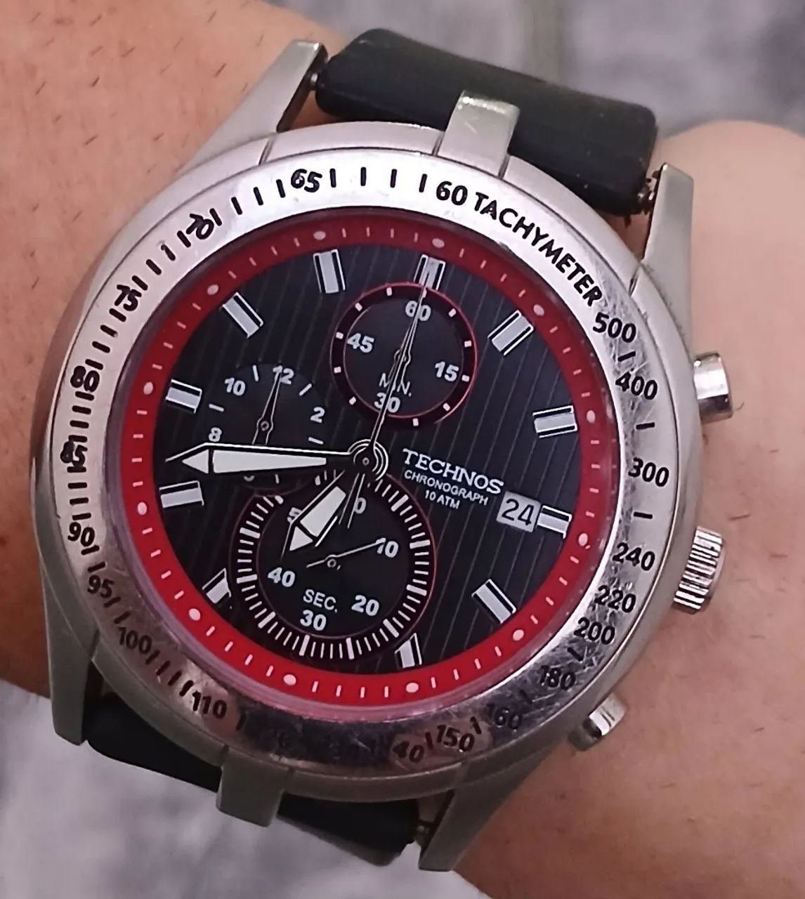 Belo relógio original TECHNOS CHRONOGRAPH  , exemplar conservado de coleção.  - Foto 4