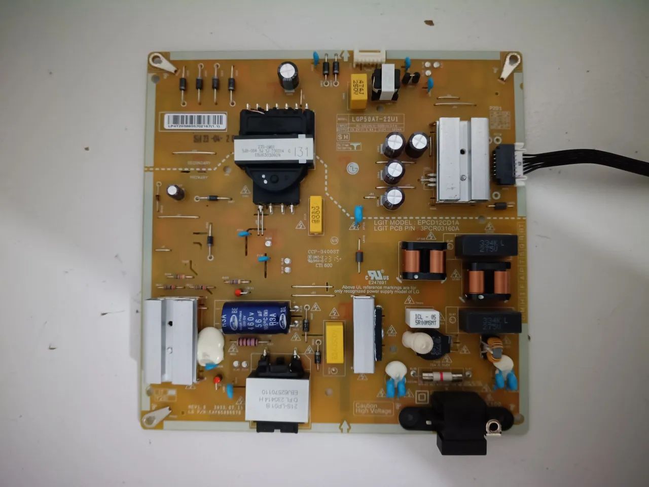placa de fonte de alimentação (power board) para televisores LG, modelo LGP50AT-22U1