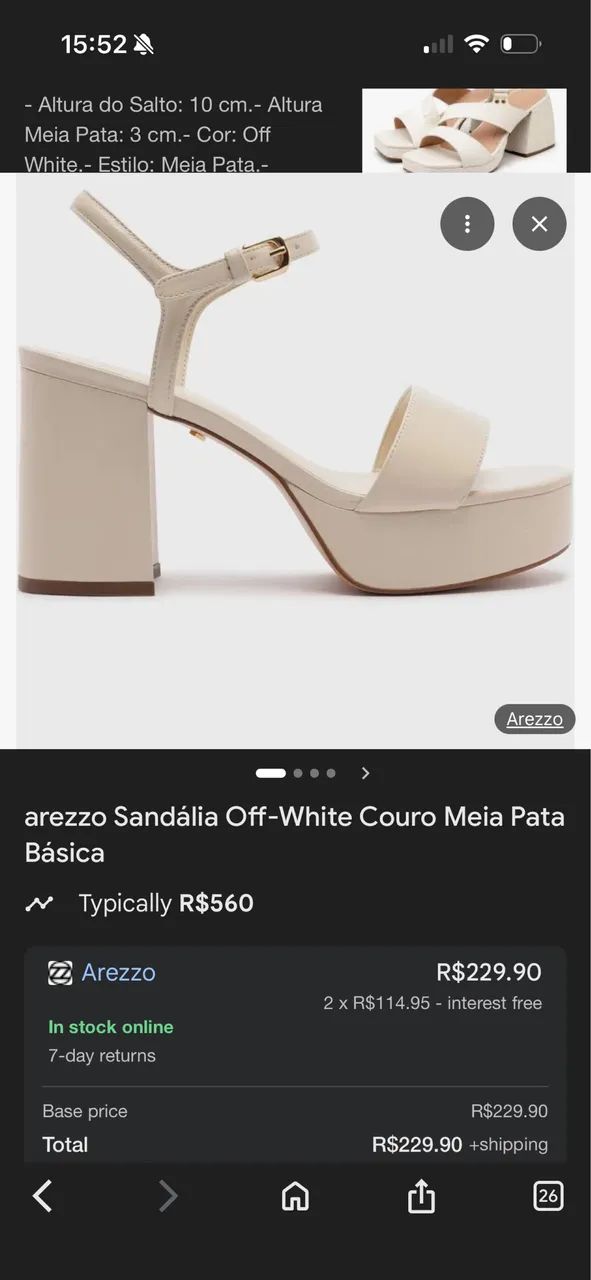 salto meia pata off white parô cool - Foto 4