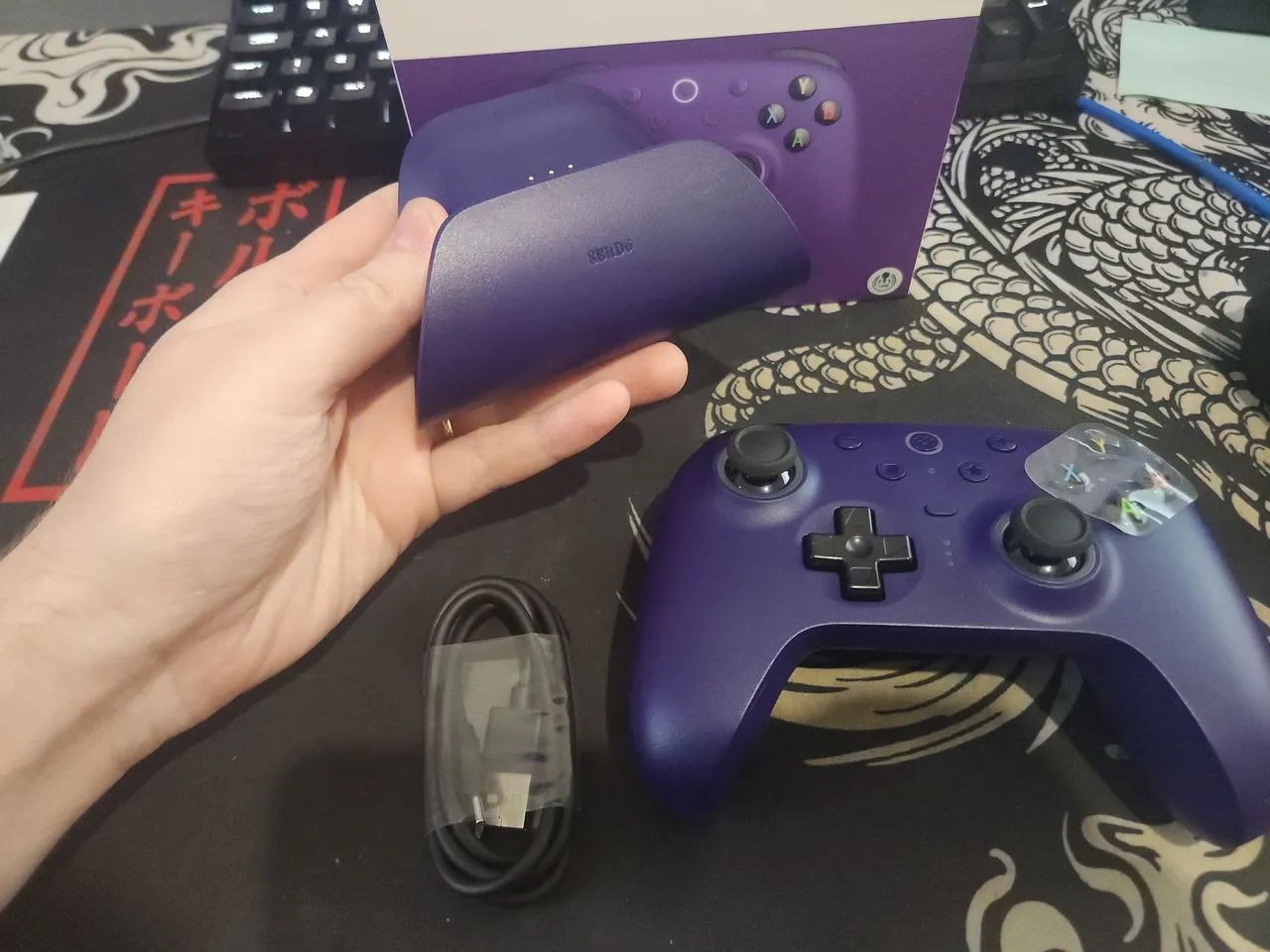 Controle 8BitDo Ultimate 2 Wireless (TMR) - Roxo - Foto 3