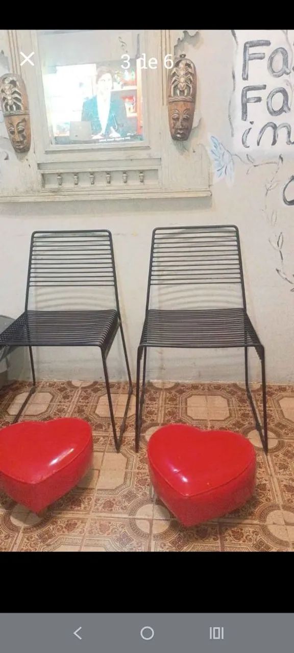 2 cadeiras 2 banquinhos de coração ? - Foto 3