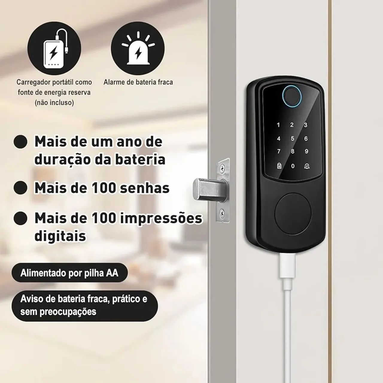 FECHADURA DIGITAL ELG SCFD100PR - Foto 3