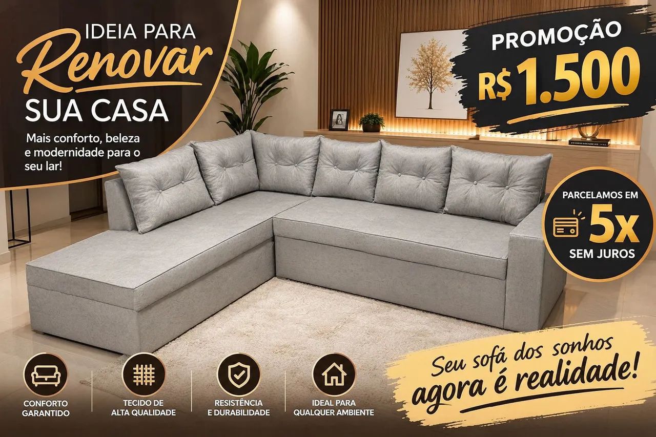 Sofa em L super aconchegante 