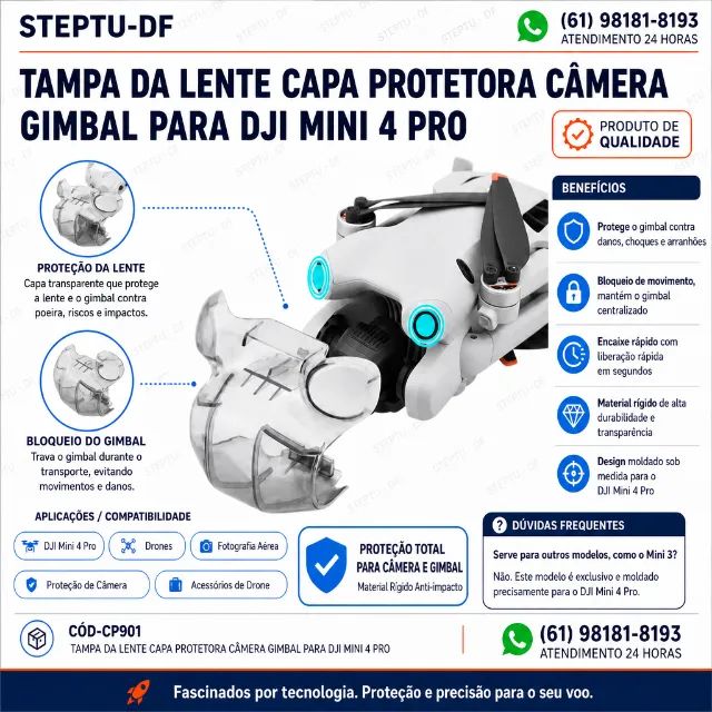Dji mini 4 pro Tampa da lente , capa protetora da câmera gimbal, COD-CP901  - Foto 2