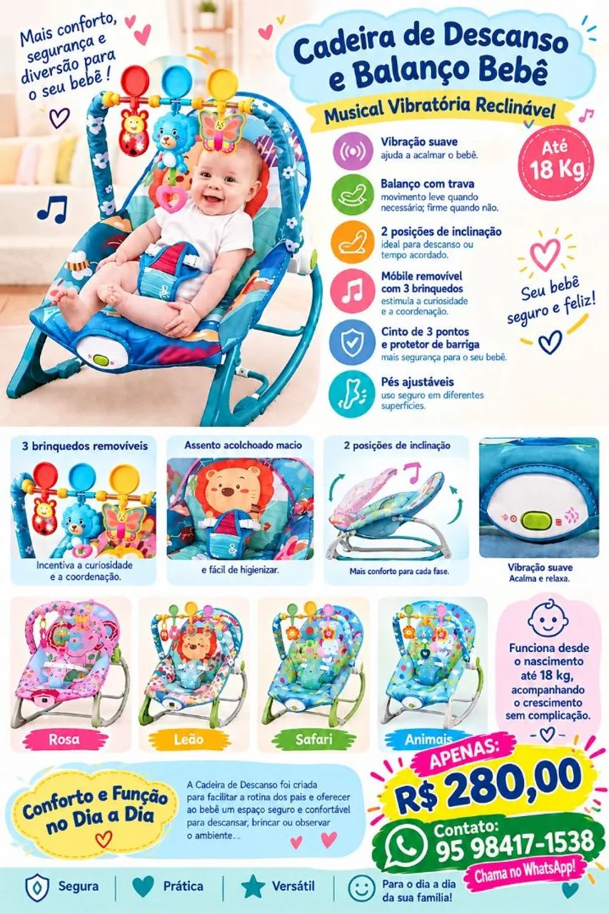 Cadeirinha de descanso para bebês