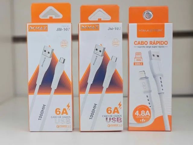 Cabo Usb Tipo C, V8 e Iphone