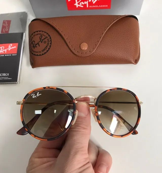 óculos de sol ray ban ponte dupla onça matte - Foto 4