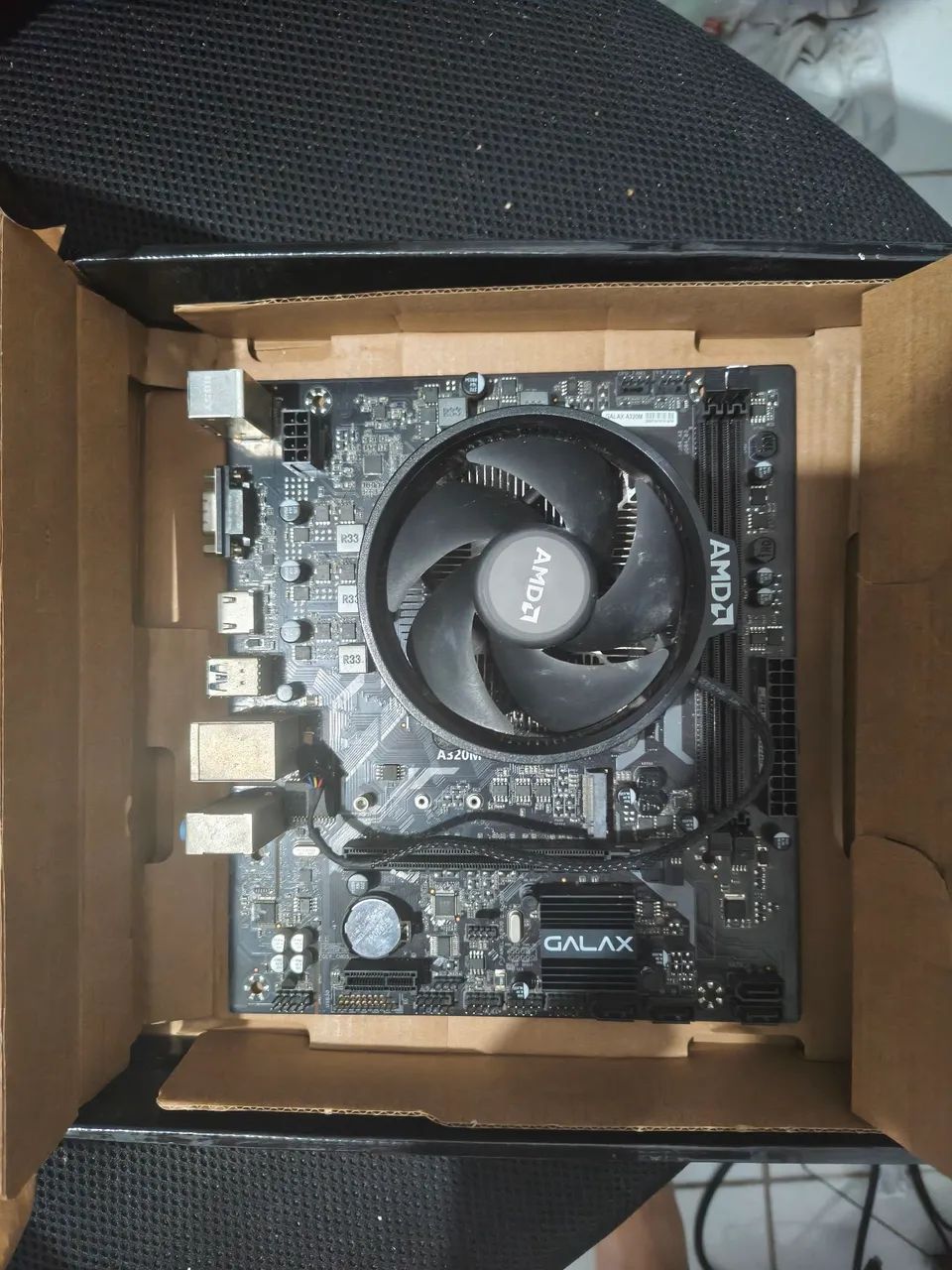 KIT RYZEN 5 4500, a320m, com cooler box.