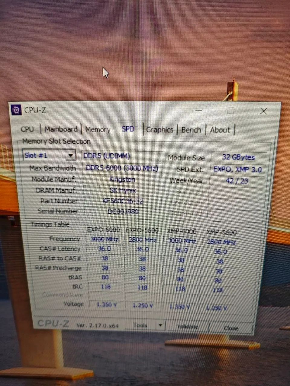 1 pente DDR5 32GB Kingston 5600mhz. 1x 32Gb - Foto 2