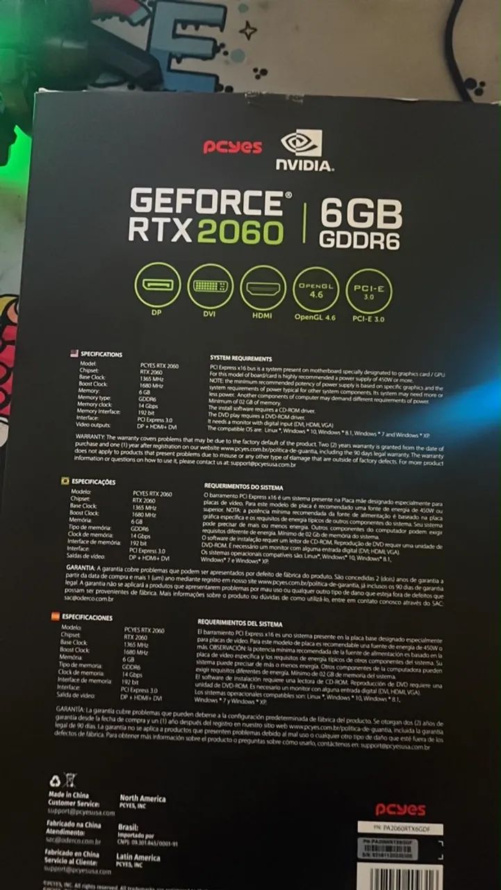 RTX 2060 6GB NVIDIA  - Foto 4