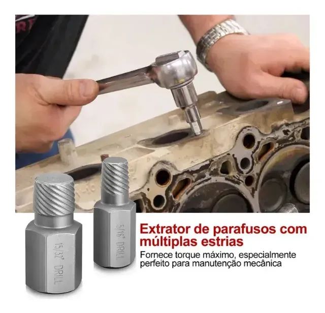 Extrator De Parafusos Seis Cantos Polegadas Kit25 FerramentaS - Foto 5