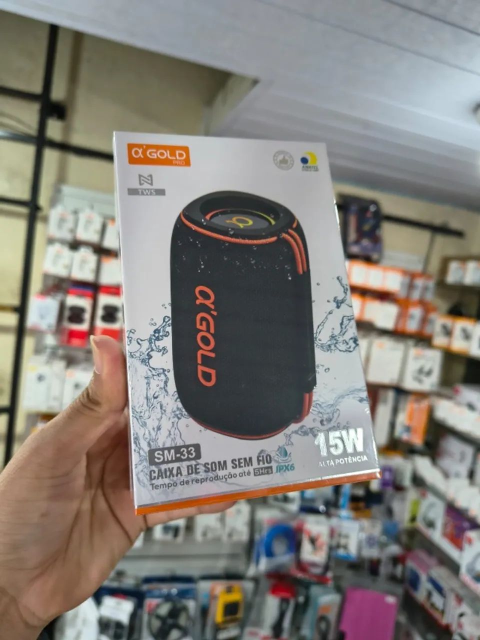Caixa de Som Bluetooth 15W A'Gold SM-33