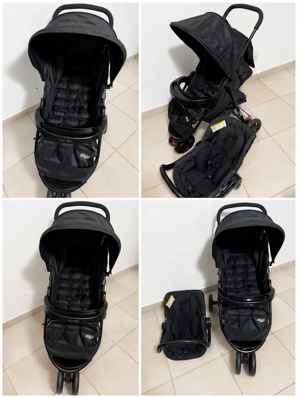 Carrinho de bebê e bebê conforto