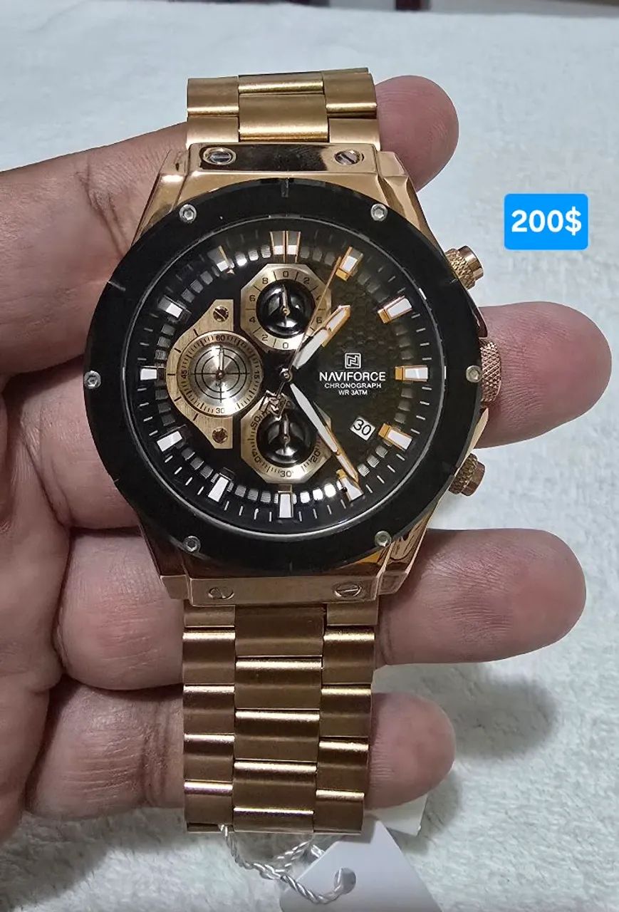 Relógio da Naviforce cronógrafo em aço original 