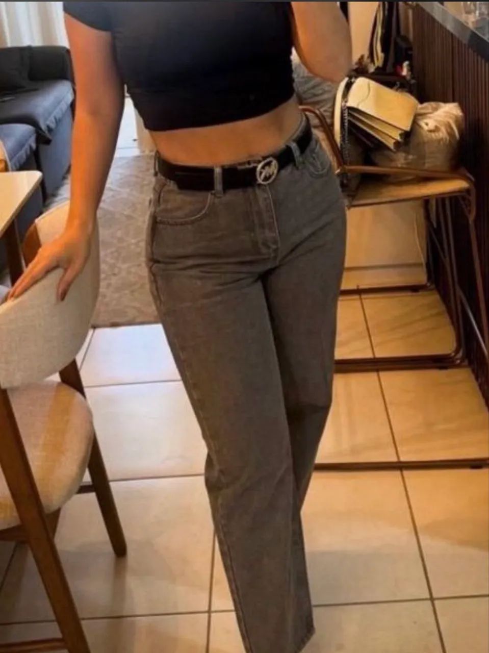Calça jeans | Dazy Shein | Cinza | M | Nunca Usada - Foto 4