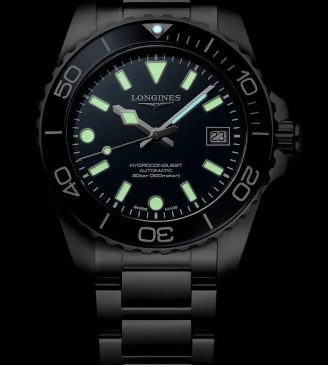 Longines Hydroconquest 39 Aut Modelo Novo bezel Cerâmica  - Foto 2