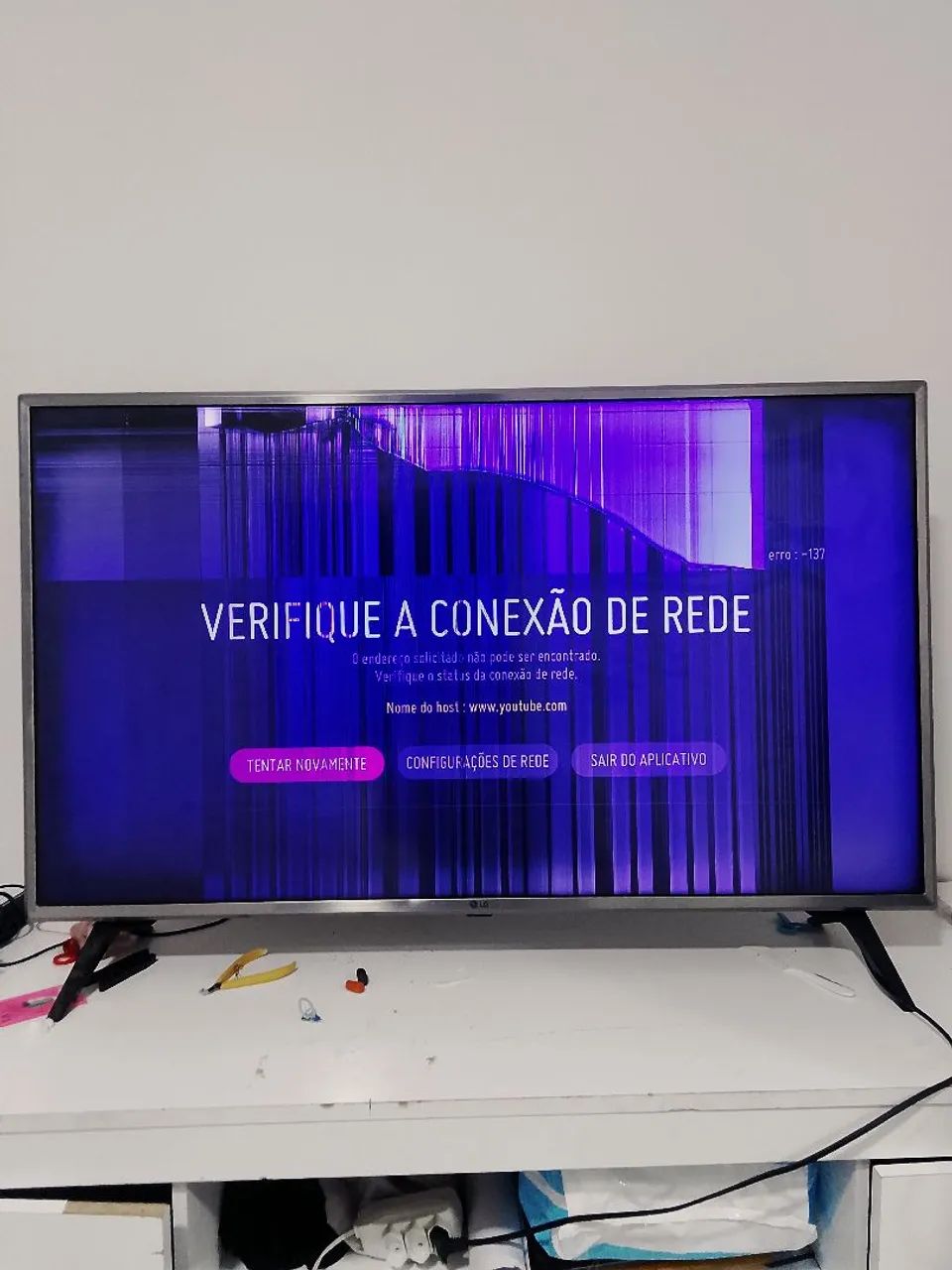 Tv LG 43 polegadas 4k com defeito 