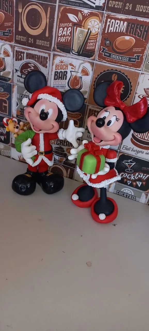 Mickey e Minnie Natalinos em Biscuit - Foto 5