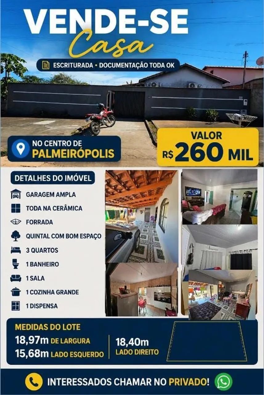 Casa com 3/4.
