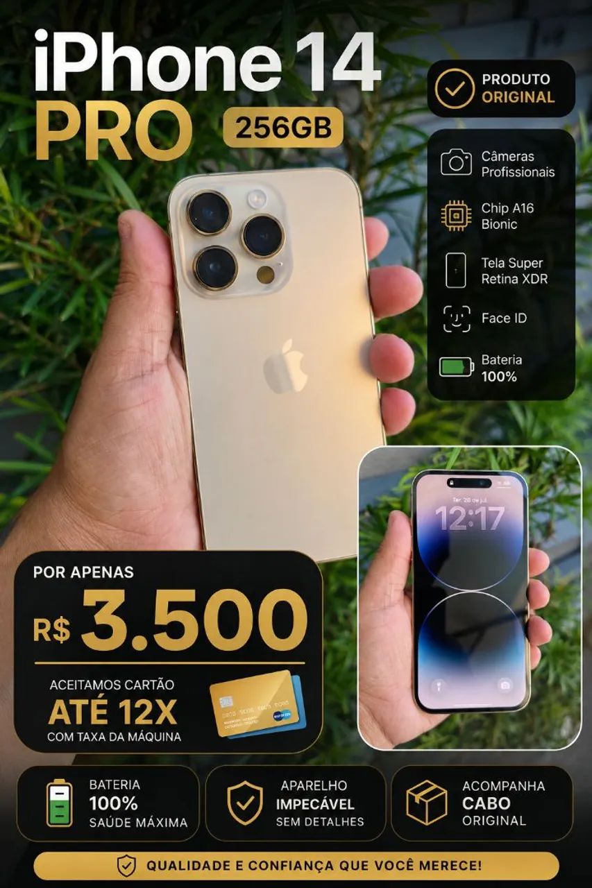 iPhone 14 pro Max bateria 100% - Celulares e Smartphones - Iririú