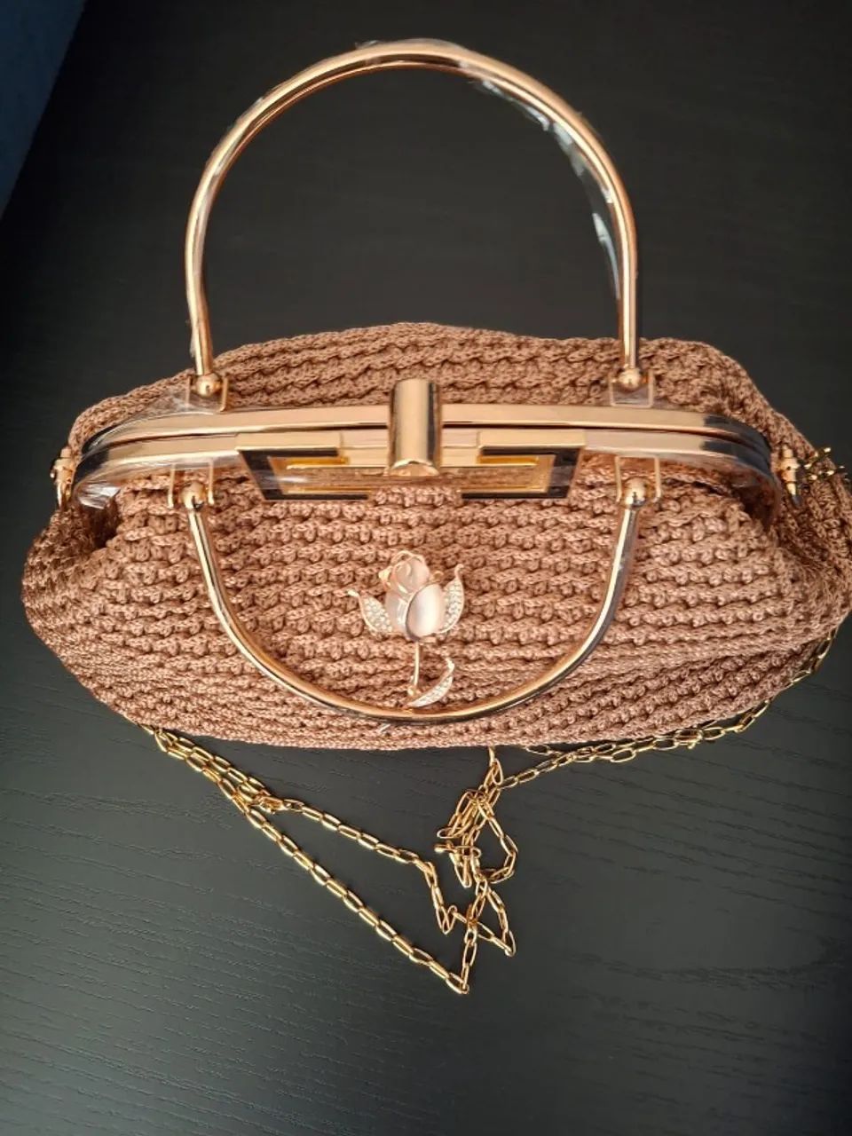 Bolsa de Crochê Sofisticada em Fio Náutico  - Foto 5